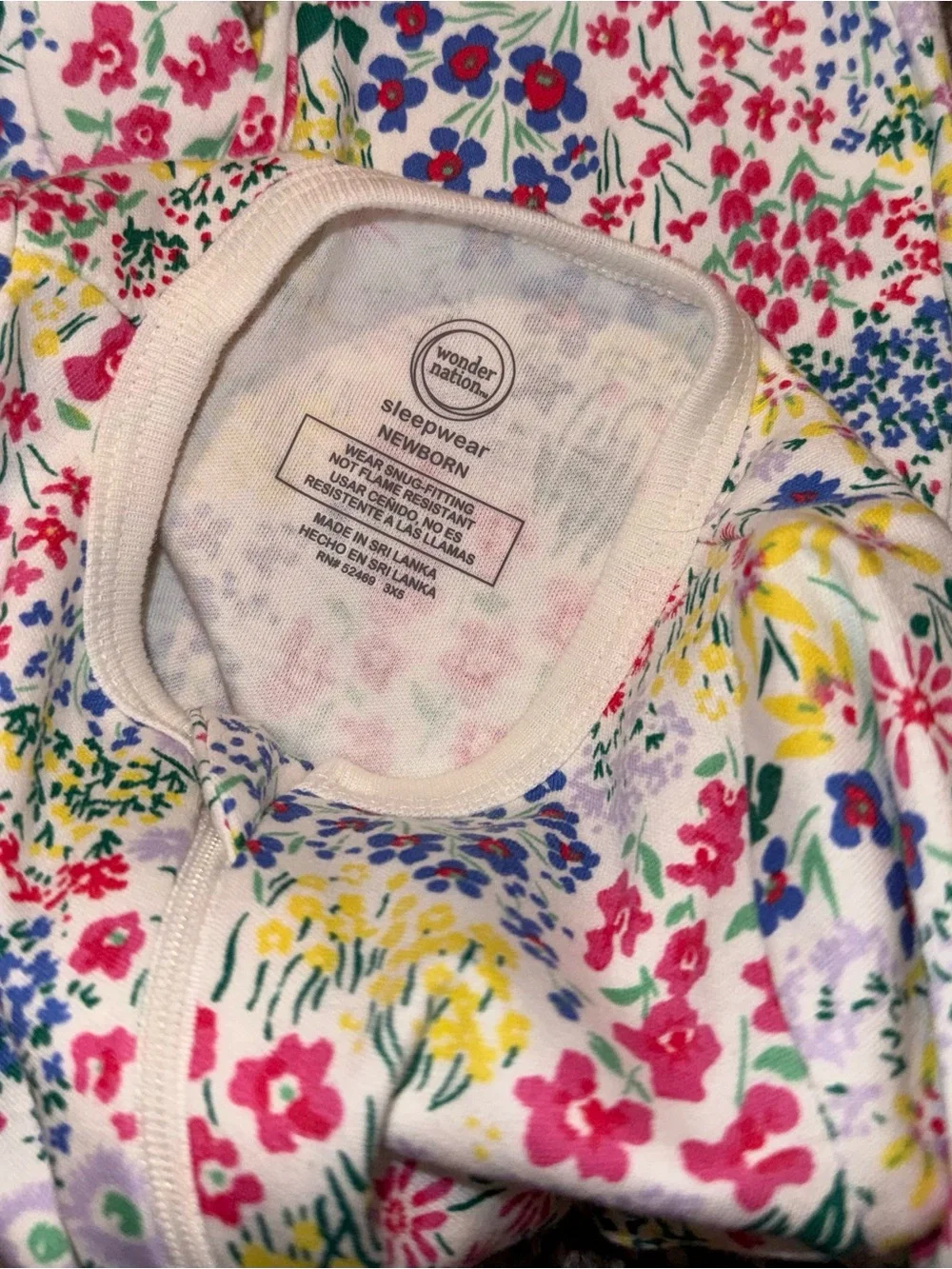Wonder Nation Baby Girls’ Flower Sleeper